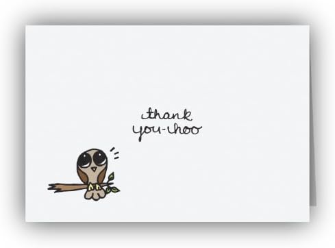 Yoo-Hoo Owl Thank You Cards by Sugartown Greetings - 24 Thank You Notes with Envelopes - Great for Baby Showers, Birthdays, & Teachers - Made in USA on 100% Recycled Premium Textured Stock