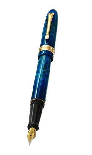 Xezo Phantom Nebula Fountain Brass Pen, Limited-Edition of 500, Individually Numbered, Screw-On Cap, 18-Karat Gold Plated, Medium Nib (Phantom 500 Nebula F)