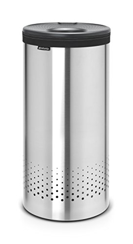 Brabantia 103469 Wäschebox 35 L Kunststoffdeckel in Dark Grey, matt steel