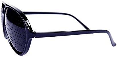 FreshGadgetz Pinhole Stenopeic Glasses for Eyesight Improvement(New Aviator Black Pinhole Glass)