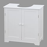 White Under Sink Basin Cabinet Cupboard Bathroom Furniture Storage Unit ()