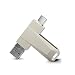 Produktbild 64 GB Flash-Laufwerk Memory Stick U Festplatte OTG USB 3.0 Externer Speicher Typ C Pen Drive Kompatibel für Android/Ios iPhone (Silber),128GB