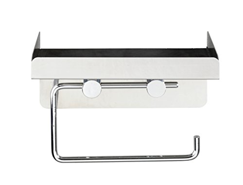 Wenko 22217100 Toilettenpapierhalter 2 in 1, Edelstahl rostfrei, 16 x 12,5 x 11,5 cm, Glänzend - 5