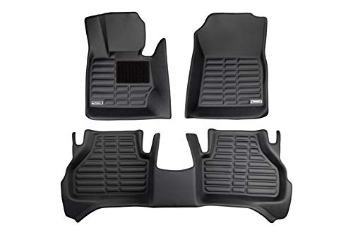 Origen Alfombra Específica 3D Para BMW Serie X3 (2011-2016), Fabricadas en Pvc, Bordes Altos, Ajuste Perfecto, Negro, Pack de 3 Piezas
