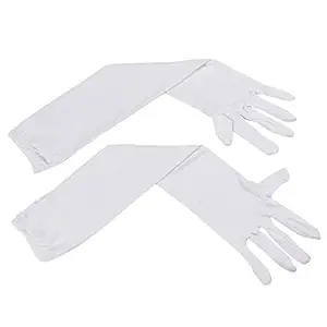 R.J.VON - Arm Sleeves Girls,Womens Cold & Sun Protective Full Hand Gloves- White Colour