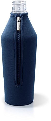 Preisvergleich Produktbild MySodapop BottleShirt Schutzhülle für Glaskaraffe Wassersprudler Zubehör, Glasflaschenschutz aus Neopren (Dunkelblau)