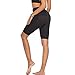 Produktbild HWTOP Hosen Shorts Damen Sommer Sweatshorts High Waist Sporthose Slim Fit Fitnesshose Stretch Kurze Leggings Seitentaschen Hip Trainingshose Running Hose Fitness Yoga Pants Nähen Sweathose, Schwarz