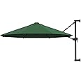 vidaXL Wall-Mounted Parasol with Metal Pole Umbrella Garden Sunshade Parasol