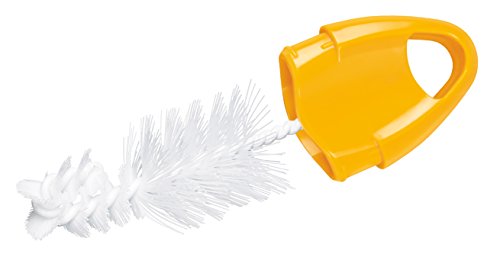 NUK 10256279 – Flaschenbürste mit integrierter Saugerbürste im ergonomischen Griff, für Flaschen und Sauger, 1 Stück, Farbe nicht frei wählbar - 4