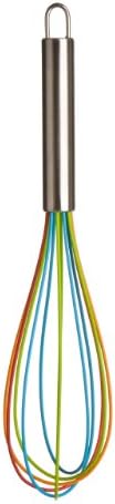 Whisk Stainless Steel Handle With Silicone Coated &amp; Multi Coloured Wire