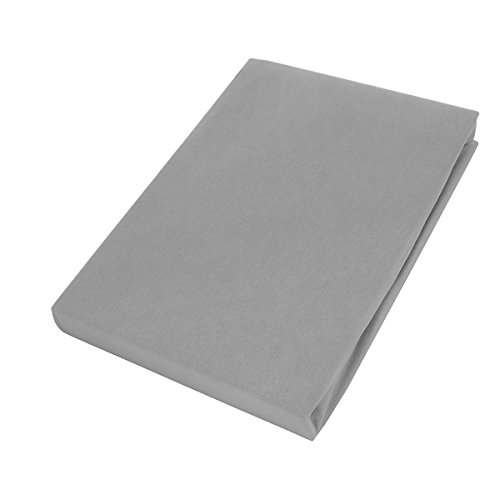 Classic Kinder Jersey Spannbettlaken 2er Sparset - 100% Baumwolle Spannbetttuch nach Ökotex 100, Frost Grau 60x120 - 70x140 cm, Komfort Qualität in 38 Farben & 10 Größen