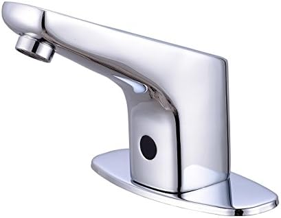 Yuetai Automatic Sensor Touchless Faucet, Motion Activated Hands-Free Bathroom Vessel Sink Tap, Lead Free Certified, Hot&amp;Cold Mixer, Chrome Finish