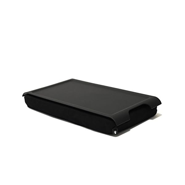 Bosign Laptray with bean bag cushion. Portable Lap desk for Laptop, Breakfast, Dinner. Non-slip tray. Washable, removable cushion cover. Black plastic tray. Black cushion. MINI (43x23x6,5 cm)