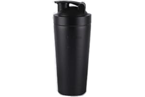 soynogya Protein-Shaker, Edelstahl, 500 ml, Sport, Fitness, Protein-Shaker, Eiweiß, schwarz (500ml（black）)