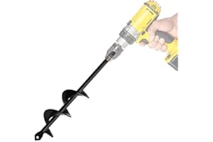 LYFETC Garden Auger Spiral Drill Bit - 40x220mm Bulb Planter & Post Hole Digger - Solid Shaft for Hex Driver Drill