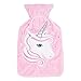 Produktbild Wärmflasche mit Einhorn-Motiv, weich, waschbar, 1 l, Rosa