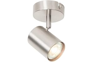 QAZQA Foco moderno acero orientable - JEANA Acero Redonda Adecuado para LED Max. 1 x 35 Watt