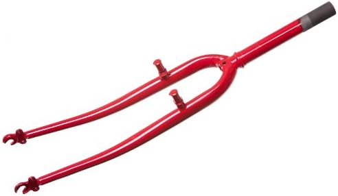 700c Racing HYBRID 1" THREADED BIKE FORKS in RED With 175mm Steerer