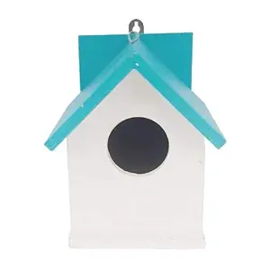 Bird House Bird Nest for Sparrow Blue and White