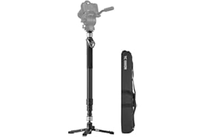 YC Onion Pineta Carbon Fiber Kamera Einbeinstativ, Professionelles Kamera Einbeinstativ, Kamerastativ mit FEISO Auslösesystem, Ein Flip Verstellung Tragbares Einbeinstativ Leichtes Video Einbeinstativ