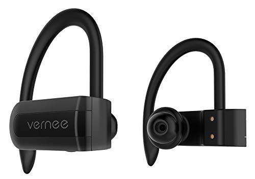 Vernee Auriculares Inalámbricos Deportivos Bluetooth 5.0 Audífonos Cascos Inalámbricos Sin Cable llamadas Manos Libres Reproducir Música Deporte Correr Aire Libre IPX5 Impermeable Antisudor Negro