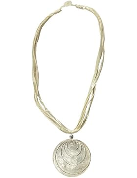 Hals-Kette mit Muschel-Anhänger Halsschmuck, viele Farben, Farbe:weiß