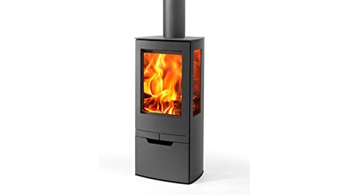 PANADERO Kaminofen Zinc, Stahl, 7,9 kW, 3 Sichtscheiben, Holzfachtür