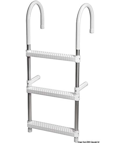 Scala telescopica per barca a 4 gradini, Scala in acciaio inox estendibile con gradini antiscivolo portata 227kg
