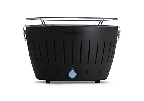 LotusGrill Starter-Set 1x LotusGrill Anthrazitgrau 1x Buchenholzkohle 1kg, 1x Brennpaste 200ml, 1x LotusGrill Grillzange Anthrazitgrau, 1x Transport-Tragetasche, 1 x LotusGrill Spezial Grillsauce Paprika-Tomate-Chilli – Der rauchfreie Holzkohlegrill / Tischgrill Ausschließlich neueste Technik! (Anthrazitgrau) - 2