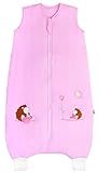 Schlummersack Bambus Baby Sommerschlafsack mit Füßen 1 Tog - Pink Igel - erhältlich in 4 verschiedenen Grössen