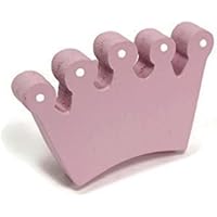 Bouton de meuble couronne de princesse rose en bois peint