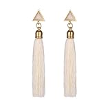 pendientes flecos beige Estos pendientes son fáciles de vestir y crear su propio estilo