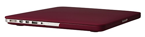 Topideal matte Soft-Touch-Hartschutzh  lle f  r Apple 13  Macbook Pro 33 8  cm mit Retina Display Modell A1425 A1502   ohne CD-ROM-Laufwerk  weinrot
