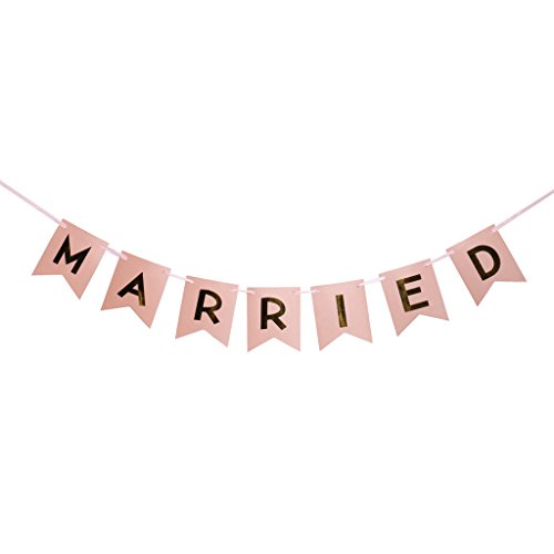 MagiDeal Schöne Wimpel Girlande “JUST MARRIED“ Bunting Wimpelkette Wimpeln für Party - 8