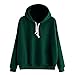 Produktbild togel Damen Solide Langärmeliges Lässiges Kapuzenpullover Pullover Top Bluse Kapuzenpullover Damen Weihnachtspullover Strickjacke Hoodie Sweatshirt übergroßer Pullover Rollkragenpullover