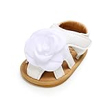  Lacofia Sandalias de Verano para bebé niñas Zapatos de Vestir de Flores de Infantiles para bebé Blanco 6-12 Meses