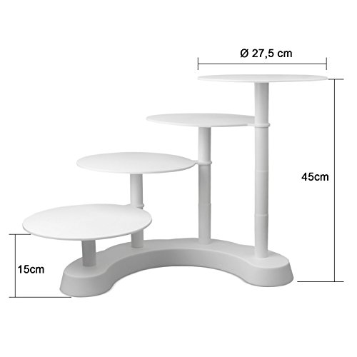 SPEED Tortenständer Hochzeit 4 Etagen Treppe Hochzeitstorte Tortenplatte weiß - 4
