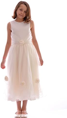 Girls Cream Dress with Flower Sequinn Design Wedding Christening 6-12 Months - 9-10 Years