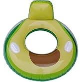 AREMAR Inflatable Float with Glitter and Handles for Pool and Beach | Round Donut Float 90 cm, Heavy Duty Vinyl with Repair P