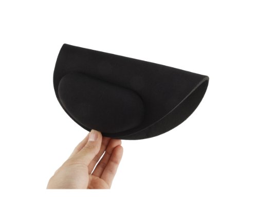 wortek® Mauspad aus Stoff mit gummierter Unterseite & Handballenauflage für ergonomische Bedienung – Schwarz - 3