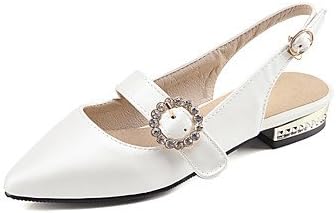 RTRY Women'S Sandals Spring Summer Mary Jane Gladiator Light Soles Leatherette Outdoor Dress Casual Flat Heel Rhinestone Buckle White Us9 /