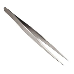 Veroda Tweezers Jewelers Stainless Straight Extra Fine Point Tool With Protective Plastic Sleeve - Image 2