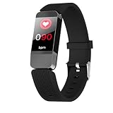 Intelligentes Armband Farbbildschirm Herzfrequenz-Blutdruck-Sportschritte WeChat Call Black-Technologie (Color : A)