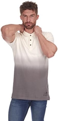 EMBARGO SPORT Mens Dip Tie Dyed Polo T Shirt Cotton Short Sleeve Retro Vintage Tee Top S-XXL (Small 38-40", Charcoal)
