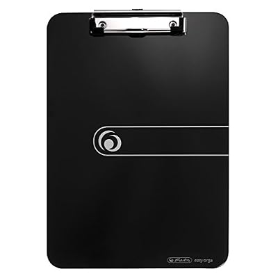Herlitz 11205663 Porte-Bloc A4 en PP avec mécanisme de serrage/œillet de suspension Noir