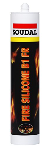 Soudal Fire Silicone B1 FR, schwerentflammbarer Fugendichtstoff, Kartusche: 310ml, Farbe: Grau