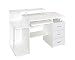 Produktbild hjh OFFICE 674390 Büro Schreibtisch Stella Weiß Computertisch mit Schubladen & Tastaturauszug 89 x 137 x 60 cm