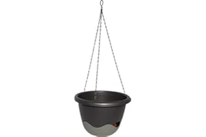 Schumm Plastia Mareta 1808543070 Panier suspendu pour fleurs avec système d'arrosage intégré Anthracite/gris 30 cm