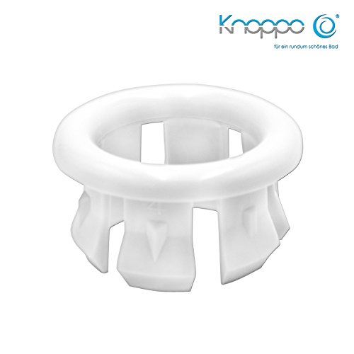 KNOPPO® Waschbecken Überlauf Abdeckung, Überlaufblende - Ring (weiß)