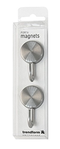 Trendform FW2810 Magnetische Haken Edelstahl gebürstet, 2 Stück, Metall, silber, 25 x 10 x 3 cm - 2